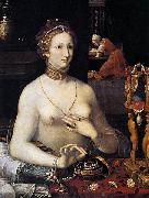 MASTER of the Avignon School Diana at the Bath oil painting